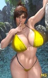 1girls 2025 3d 3d_(artwork) artist_logo artist_signature big_breasts bikini breasts brown_hair busty capcom cleavage color colored curvaceous curves curvy curvy_body curvy_female curvy_figure curvy_hips full_color hagiwara_studio huge_breasts large_breasts light-skinned_female light_skin monster_hunter monster_hunter_world naughty seductive the_handler titties video_game video_game_character video_game_franchise video_games wet wet_body