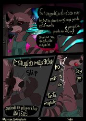 animal anthro bound color core dialogue furry galaxy guardians_of_the_galaxy kateshi male_only mammal marvel masochism masturbation raccoon rocket rocket_raccoon space spanish_text text translated universe