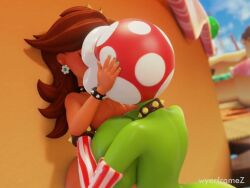 2girls 3d against_wall animated anklewear anthro armwear ass big_lips big_lips_no_eyes blender blue_eyes blush breast_squish breasts brown_hair close-up cropped crown dark_skin eyeless face_sucking fat_ass female femdom flower_earrings fluids footwear grabbing grabbing_head green_skin headwear huge_ass huge_breasts huge_lips human kissing kissing_fetish legwear lips loop mario_(series) neckwear nintendo no_eyes piranha_plant plant plant_girl plant_humanoid plantie princess_daisy public saliva sensual shorter_than_30_seconds size_difference sound spiked_bracelet spiked_collar spotted_body striped_armwear super_mario_bros. super_mario_galaxy tagme tanned video wolf_cut wristwear wyerframez yuri zoomed_view