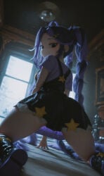 1girls 2026 2026s 2d 2d_(artwork) 2d_artwork ai_generated alternate_ass_size alternate_body_type animate_inanimate ass ass_focus big_ass big_butt big_thighs black_dress black_eyes blush blushing_at_viewer blushing_female braid braided_hair braided_ponytail braids butt_focus curvy curvy_female curvy_figure digital_art digital_drawing digital_drawing_(artwork) digital_media digital_media_(artwork) digital_painting digital_painting_(artwork) doll doll_girl eyelashes female female_focus from_below full_body fully_clothed fully_clothed_female hair humanoid humanoid_female inanimate_animate large_ass large_butt large_thighs leg_warmers legwarmers lily_lovebraids living_toy long_hair long_purple_hair looking_back looking_down looking_up_skirt low-angle_view low_angle mascot_horror mob_entertainment mob_games noseless not_furry panties ponytail ponytail_(hair) ponytail_female poppy_playtime poppy_playtime_(chapter_5) purple_hair purple_shirt smile smiling smiling_at_viewer star star_(symbol) thick thick_ass thick_butt thick_hips thick_legs thick_thighs upskirt video_games warmers wide_hips on_knees 1girl ai ai_assisted ai_art ai-created back back_view