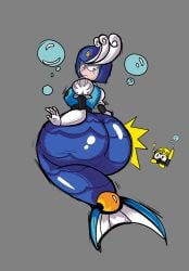 1girls ass ass_focus big_ass big_butt bubble_ass bubble_butt butt capcom female female_only grey_background huge_ass huge_butt mega_man mega_man_(classic) mermaid nikoltiine robot_master solo solo_female splash_woman