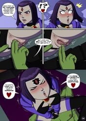 beast_boy comic dc dc_comics duo female fingering garfield_logan incognitymous male pussy rachel_roth raven_(dc) straight surprised tagme teen_titans teen_titans:_empathic_impass unseen_male_face