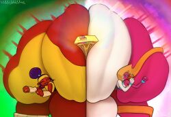 2girls ass ass_bigger_than_head ass_focus boombox bottom_heavy bumping_asses butt dark-skinned_female eve_(no_straight_roads) fat_ass fat_butt female female_only gigantic_ass gigantic_butt ginormous_ass ginormous_butt gold_boombox_(prevence) huge_ass huge_butt massive_ass massive_butt no_straight_roads rama_irama_(no_straight_roads) stardustpapi twerking twerkout twerkout_march wide_hips wobbling_ass