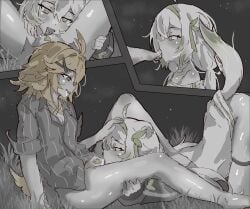 2girls ahoge animal_ears ass ass_up cunnilingus ddrawins dokibird dokibird_(bounty_hunter) drooling eating_pussy feet female ferret_ears ferret_girl ferret_tail foot_fetish foot_worship hairband headpat indie_virtual_youtuber laimu legs lesbian lesbian_sex licking_toes oral pubic_hair pussy pussy_juice pussy_juice_in_mouth saliva sloppy spread_legs sucking sucking_toes tail thigh_strap thighs twintails virtual_youtuber wet wet_pussy worship yuri