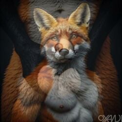 ai_generated animated anthro balls canine fox furry male mammal oxandi realistic sheath short_playtime simple_background tagme video wet