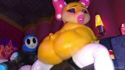 1girls 2futas 3d ahe_gao animated balls big_ass big_balls big_penis breasts_milk breedable_hips continue_after_cum continuous_ejaculation couch couch_sex cowgirl_position cum cum_in_pussy cum_inside dark-skinned_female dark_skin excessive_cum futa_on_female futanari hands-free large_butt lipstick lipstick_on_balls mario_(series) mask mesmerizing_ass nintendo nipples penis shorter_than_30_seconds shy_gal sound super_mario_bros. tagme thick_ass thick_lips video wendy_o._koopa wyerframez yellow_body yellow_skin
