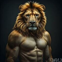 ai_generated animated anthro balls feline furry lion male mammal oxandi realistic sheath short_playtime simple_background tagme video wet