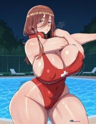 ai_generated angel_yukkis go-toubun_no_hanayome nakano_miku pool night bathing_suit 1girl pussy nipples big_tits big_breasts big_ass ass tits breasts oppai sexy_pose sexy_female curvy_figure
