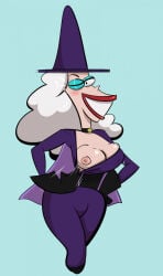2_stupid_dogs exposing_breasts jodero mature_female winking_at_viewer witch witch_(2_stupid_dogs) witch_hat