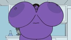 1oddbear 3rd_party_edit alternate_version_available blueberry_inflation breast_expansion clothes_torn female female_only glasses inflation labcoat laboratory nerdy_female swelling tagme video weight_gain