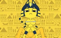 animated ankha cartoony catgirl dominant_female femdom ffsiwli_(artist) gif human minus8 minus8_(character) no_sound straight villager_(animal_crossing)