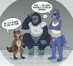 anthro ape balls canine flaccid furry gorilla guardians_of_the_galaxy kayadult male male_only mammal marvel marvel_comics nintendo nude overwatch penis primate raccoon rocket_raccoon star_fox video_games winston_(overwatch) wolf wolf_o'donnell