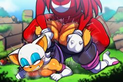 1boy 1girls ai_generated anthro ass_focus ass_grab ass_jiggle ass_ripple bare_ass bare_shoulders bat bat_wings big_ass breasts curvaceous curvy curvy_figure doggy_style echidna female from_behind furry gloves jack-o_pose jiggling_ass knuckles_the_echidna large_ass large_breasts light-skinned_female light_skin madroshi male male/female mobian mobian_(species) mobian_bat mobian_echidna penetration red_body red_fur red_hair rouge_the_bat rough_sex sega sex sonic_(series) sonic_the_hedgehog_(series) thick_thighs thighs thrusting white_fur white_hair wide_hips torn_clothes backshots