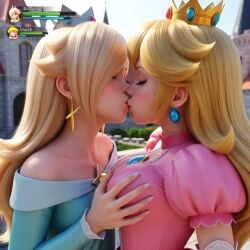 2girls ai ai_generated animated ass_grab blonde_hair breast_grab clothed_sex crown edited girls_only google_gemini grok grok_imagine incest kissing lesbian lesbian_kiss mature_female mikey-rg97 nintendo on_bed princess princess_peach princess_rosalina sisters sisters_(lore) sound super_mario_galaxy tagme video yuri