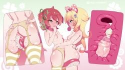 2girls aged_up animated anus blonde_hair cum cum_in_pussy cum_inside fuyo_cloverfield hard-degenerate idol_corp momo_otako nude_females pussy red_hair smaller_female sound sound_effects tagme tentacle tentacle_sex video