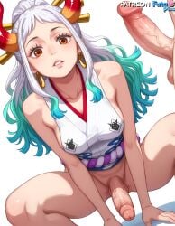 ai_generated anal balls big_breasts big_dick blush boobs cute dick futanari futaplus hentai multiple_views nude one_piece penis sexy shy spread_ass uncensored underwear yamato_(one_piece)