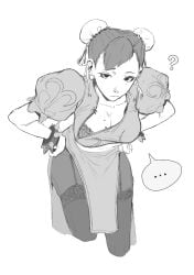 ... 1girls bra capcom chun-li female garter_straps question_mark sentron_digital street_fighter thighhighs