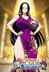 1girl absurdres ai_assisted ai_generated anime anime_style attractive beautiful beautiful_eyes beautiful_lighting best_quality black_hair blue_eyes breasts chebybelya china_dress cinematic_lighting curvy cute deep_skin detailed detailed_face detailed_skin digital_art dress earrings hands_on_hips high_quality high_resolution highres jewelry long_hair looking_at_viewer masterpiece patreon patreon_username perfect_body sexy sharp_focus signature slim_waist smile soft_lighting soft_shading solo stylized thick_thighs toned very_aesthetic vibrant_colors watermark wide_hips