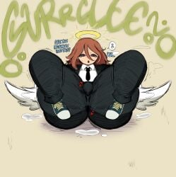 1boy about_to_fart angel_devil_(chainsaw_man) angel_wings big_ass big_ass_(male) big_butt bowel_sounds bubble_ass bubble_butt bulge_through_clothing chainsaw_man color color_edit colored colored_sketch colorshun english_text fart fart_fetish farting femboy femboy_focus femboy_only imminent_fart legs_apart long_hair male male_only murakumozoea open_eyes open_mouth part_1 part_of_a_series solo solo_female solo_focus tuppenjskewer wings
