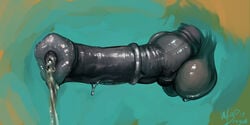 1boy 2017 animal_genitalia animal_penis balls ballsack big_balls big_penis black_skin cum cum_drip cum_string cyberia disembodied_penis dripping equine_penis erection flared_penis horsecock huge_cock knot long_penis male male_only medial_ring partial_male penis scrotum solo testicles thick_penis warbeast winddragon