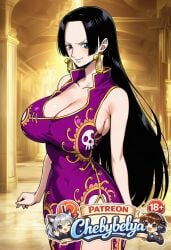 1girl absurdres ai_assisted ai_generated anime anime_style attractive beautiful beautiful_eyes beautiful_lighting best_quality black_hair blue_eyes blush boa_hancock breasts chebybelya china_dress chinese_clothes cinematic_lighting covered_navel curvy cute deep_skin detailed detailed_face detailed_skin digital_art dress earrings female female_only high_quality high_resolution highres jewelry large_breasts long_hair looking_at_viewer masterpiece one_piece patreon patreon_username perfect_body sexy sharp_focus signature slim_waist smile soft_lighting soft_shading solo stylized thick_thighs toned very_aesthetic vibrant_colors watermark wide_hips