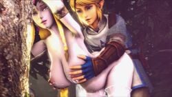 1boy 1girls 3d alternate_costume animated areolae bent_over big_breasts breasts clothing female from_behind hyrule_warriors jujala lactation large_breasts link link_(hyrule_warriors) male milk nintendo nipples official_alternate_costume pregnant princess_zelda sex sound source_filmmaker straight the_legend_of_zelda video zelda_(hyrule_warriors)