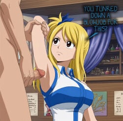 ai_generated armpit_fetish armpit_sex armpits fairy_tail lucy_heartfilia teasing