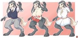 abs accessory anthro balls barefoot bashful beastars big_breasts bottomwear breasts brown_eyes canid canine canis claws clothing digitigrade domestic_rabbit dwarf_rabbit eyebrows feet fluffy fluffy_tail frown fur fusion genitals grey_body grey_fur gynomorph haru_(beastars) head_tuft hi_res hybrid intersex knot knotted_penis lagomorph legoshi_(beastars) leporid long_ears looking_at_viewer mammal model_sheet msgurt multicolored_body multicolored_fur multiple_outfits muscular muscular_anthro muscular_intersex navel necktie nipples nude_anthro nude_intersex oryctolagus pants pawpads penis pink_nipples rabbit red_penis school_uniform sharp_teeth skirt smile solo standing story story_in_description tail teeth toe_claws toothy_grin tuft two_tone_body two_tone_fur uniform white_body white_fur white_tail wolf