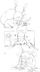 2girls blush blush_lines blushing blushing_female bretta_(hollow_knight) dildo dildo_in_pussy dildo_insertion evil_otter fingering fingering_pussy hearts hollow_knight hollow_knight_(franchise) lesbian lesbian_sex monochrome pussy pussy_juice rubbing_pussies_together scissoring scissoring_position sweat sweating sweating_female team_cherry the_knight_(hollow_knight) tribadism yuri
