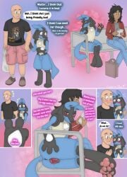 animal_genitalia animal_vulva anthro anus assertive awkward balls blush bodily_fluids butt canine_genitalia canine_vulva comic dialogue dripping female flashing flirting generation_4_pokemon genitals hi_res human in_heat inviting_to_sex lucario lucario-desu lulu_(lucario-desu) male male/female mammal nintendo paws pokemon pokemon_(species) presenting presenting_vulva public requesting seductive sex_request sheath shy solo_focus speech_bubble spread_butt spreading sweat tail_motion tailwag telepathy threesome_invitation vulva wet