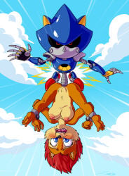 absurd_res ambiguous_gender anal anal_penetration anthro bdsm blush bondage bound breasts captured chipmunk damsel_in_distress duo feet female flying genitals ground_squirrel hi_res machine mammal metal_sonic midair nipples nude penetration robot rodent sally_acorn sciurid sega sex soles sonic_the_hedgehog_(series) toes upside_down vulva zooshi