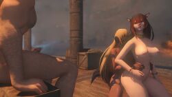 3d au_ra cat_ears cat_tail doggy_style double_penetration ffxiv final_fantasy_xiv futa_on_female futanari gpose(ffxiv) gpose_(ffxiv) hyur idelrains midlander miqo'te no_sound nude_female nude_male oral_sex self_upload sex tagme video