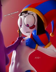 1boy 1girls 3d akkonsfw flat_chest jax_(the_amazing_digital_circus) naizuri paizuri penis pomni_(the_amazing_digital_circus) the_amazing_digital_circus