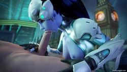 1girls 3d alternate_costume animated blender breasts deepthroat fellatio female fritzhq king's_row_(map) no_sound open_mouth oral oral_sex overwatch side_view straight sucking video widowmaker winter_widowmaker