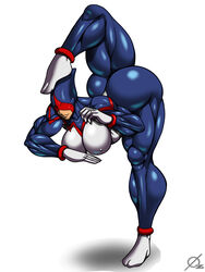 1girls artist_logo ass black_widow_(muscle_bomber) breasts capcom erect_nipples flexing huge_ass huge_breasts leotard luchador muscle muscle_bomber muscular muscular_female muscular_legs muscular_thighs osmar-shotgun simple_background slam_masters solo thick_thighs white_background wrestler