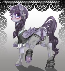 2017 anatomically_correct anatomically_correct_pussy animal_genitalia animal_pussy anus ass clothing dankflank ear_piercing equine equine_pussy feathered_wings feathers female feral friendship_is_magic fur hair hi_res hooves inky_rose_(mlp) legwear long_hair looking_at_viewer mammal my_little_pony pegasus piercing pussy solo underhoof wings
