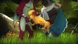 3boys 3d anal anal_sex animated breath_of_the_wild comandorekin deep_throat deepthroat elf fellatio gay kass_(zelda) link link_(breath_of_the_wild) male male_only nintendo no_sound oral oral_sex pointy_ears rekin3d rito sex sidon sidon_(zelda) spitroast the_legend_of_zelda throat_barrier throat_fuck video yaoi zora