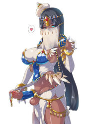 1futa aqua_eyes armor bangs black_hair blue_eyes breasts clothing combat_s-ko cowboy_shot dark-skinned_futanari dark_skin dress erection fate/grand_order fate_(series) full-package_futanari futa_only futanari genitalwear hair_ornament hat horny jewelry large_breasts large_penis long_hair looking_at_viewer mask motion_lines partially_retracted_foreskin pelvic_curtain pinky_out ring scheherazade_(fate) simple_background solo spoken_heart standing thumb_ring uncensored veil veiny_penis very_long_hair white_background