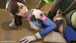 1boy 1girls 3d animated d.va dark-skinned_male dark_skin feet_out_of_frame female interracial lúcio no_sound overwatch penetration quartergamer rape sex video whisker_markings