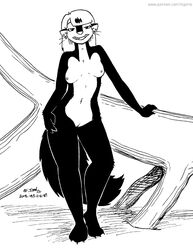 2018 anthro breasts edit female fur hair kelly_o'dor mammal nude nude_edit pinup pose pussy skunk solo tegerio zandar's_saga