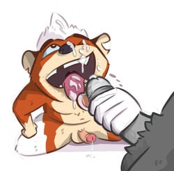 anthro cum cum_in_mouth cum_inside cum_on_face erection furry gay gully gully_(character) handjob humanoid_penis male male_only mammal mustelid nude penis sex uncut weasel yaoi