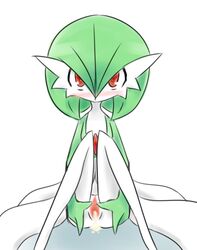 1girls after_sex blush cum cum_in_pussy female female_gardevoir female_only flat_chest gardevoir green_hair knees_together_feet_apart legs looking_at_viewer neichii nintendo no_breasts pokémon_(species) pokemon pokemon_(species) pokemon_rse presenting pussy red_eyes short_hair simple_background sitting solo spread_pussy urethra white_background