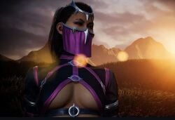 asian asian_female breasts field field_background mileena mileena_(mk:deception) mileena_(new_era) mortal_kombat mortal_kombat_1_(2023) netherrealm_studios veil