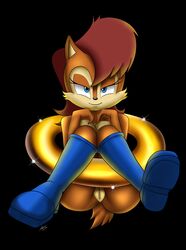 2017 absurd_res andersonicth anthro big_breasts blue_eyes breasts chipmunk female furry hair hi_res mammal nude pussy red_hair rodent sally_acorn smile solo sonic_(series)