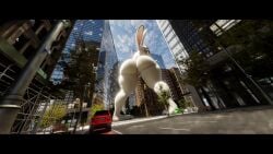 3d big_ass big_butt blender bunny_ears car city female fur furry giantess goolba huge_ass judy_hopps macro nude purple_eyes road scrag_boy tagme vehicle zootopia