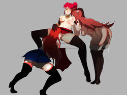 3girls areolae ass breast_sucking breasts circlet cordelia_(fire_emblem) crossover cunnilingus erza_scarlet fairy_tail female female_only fire_emblem fire_emblem_awakening high_ponytail long_hair multiple_girls nipples oral ponytail pussy pussy_juice pyrrha_nikos red_hair rwby shiny_hair shiny_skin skirt spookiarts spread_legs tagme thighhighs upskirt yuri