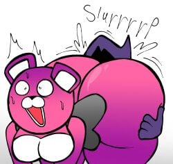 2girls ass ass bear booty cuddle_team_leader eating eating_ass eating_out epic_games fat fat_ass fat_butt fortnite fortnite:_battle_royale lucas_lora7 pink_bear pink_body pink_fur pink_hair purple_bear purple_body purple_fur raven_team_leader rimming rimming_ass rimming_female yuri yuri