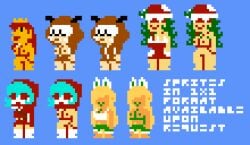 accurate_art_style bangs bangs_over_eyes ddeter398278 eyes_covered eyes_visible_through_hair goomba goomba_girl koopa koopa_girl koopa_troopa kuri_(minus8) mario_(series) nintendo non-human piranha_plant piranha_plant_girl pixel_art shy_gal style_parody