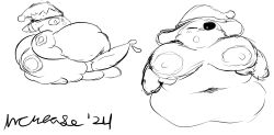 anthro artist_request balls breasts bunny_maloney character_request charlotte_(bunny_maloney) christmas christmas_hat chubby chubby_anthro chubby_belly chubby_female copyright_request fat female furry goat goat_horns male penis pokemon tagme