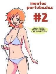 1girls big_breasts bikini legs levfreakartist1 nami one_piece orange_hair short_hair